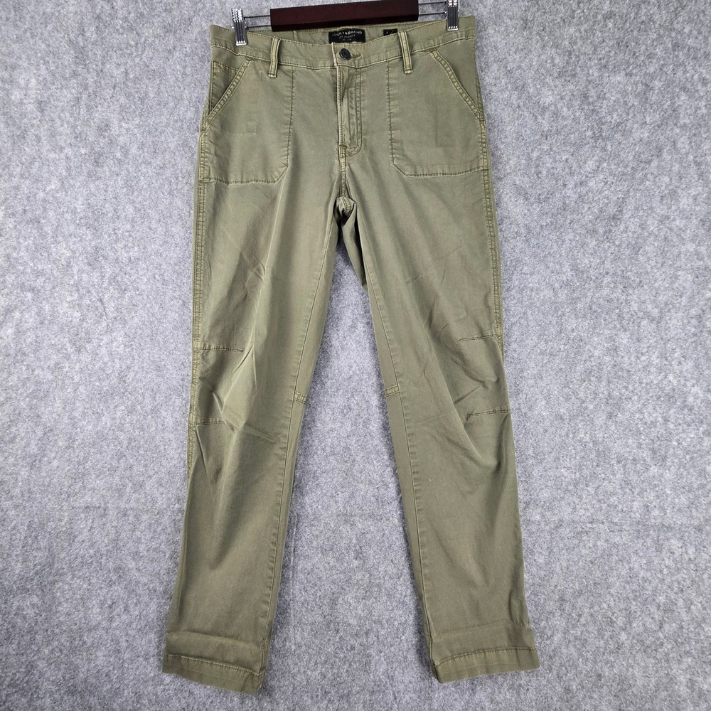 Lucky Brand Utility Pants Womens 6/28 Olive Green Straight Leg Patch Pockets